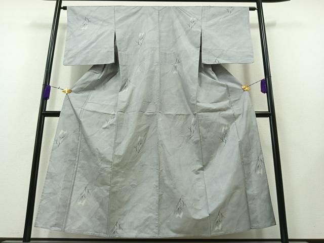 平和屋着物▽本場大島紬 白大島 単衣 9マルキ 雪輪重ね 正絹 逸品