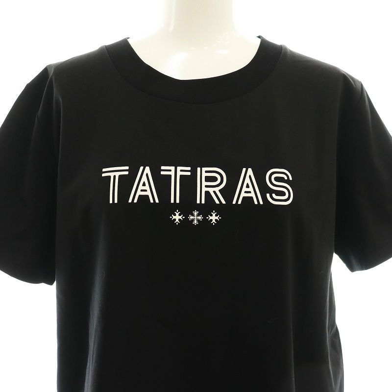 未使用品 タトラス TATRAS GIUDITTA ロゴプリント ショートスリーブTシャツ カットソー 半袖 03 ブラック /HK ■OS レディース 未使用品 タトラス TATRAS GIUDITTA ロゴプリント ショート