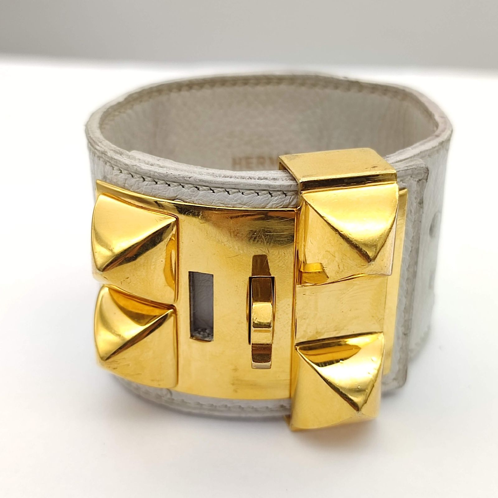 エルメス　コリエドシアン　ホワイト　ゴールド　T1 HERMES エルメス コリエドシアン オーストリッチ ホワイト