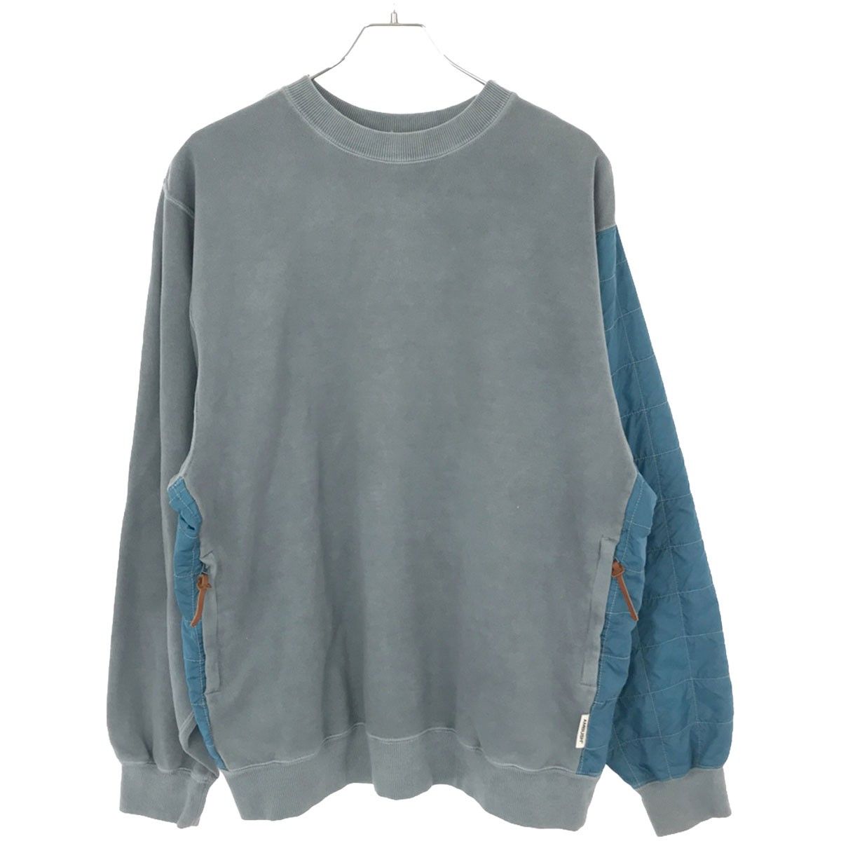 AMBUSH アンブッシュ 20AW キルティングウォッシュスウェットトレーナー グレー ブルー 2 BMBA004F20FAB001 アンブッシュ  トレーナー AMBUSH アンブッシュ ロゴ スウェット トレーナー