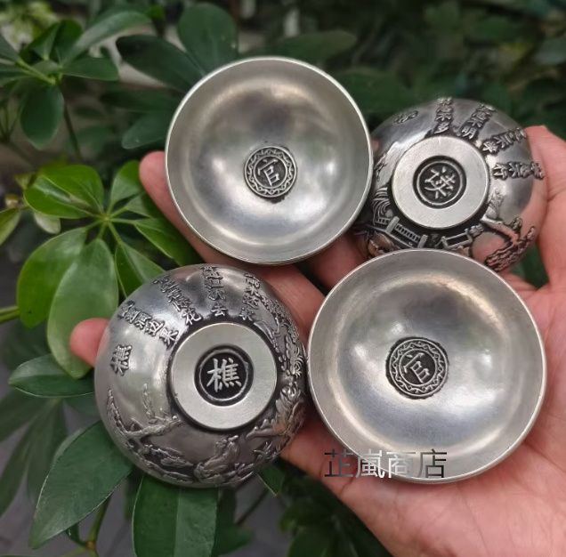 銅器 漁樵耕読小碗一セット 茶碗 工芸品 美術品 置物 - メルカリ