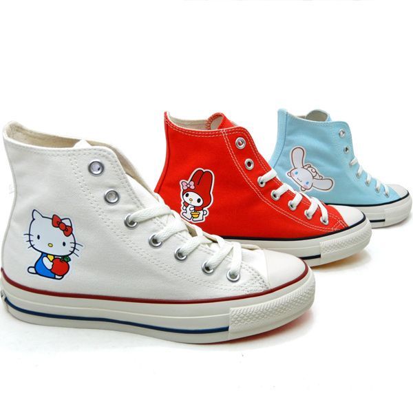 セール【13,200円の品】コンバース スニーカー レディース コラボ ハイカット CONVERSE ALL STAR (R) HELLO KITTY  HI ホワイト コンバース CONVERSE ALL STAR (R) HELLO KITTY HI オールスター （Ｒ） ハローキティ ＨＩ (ホワイト)