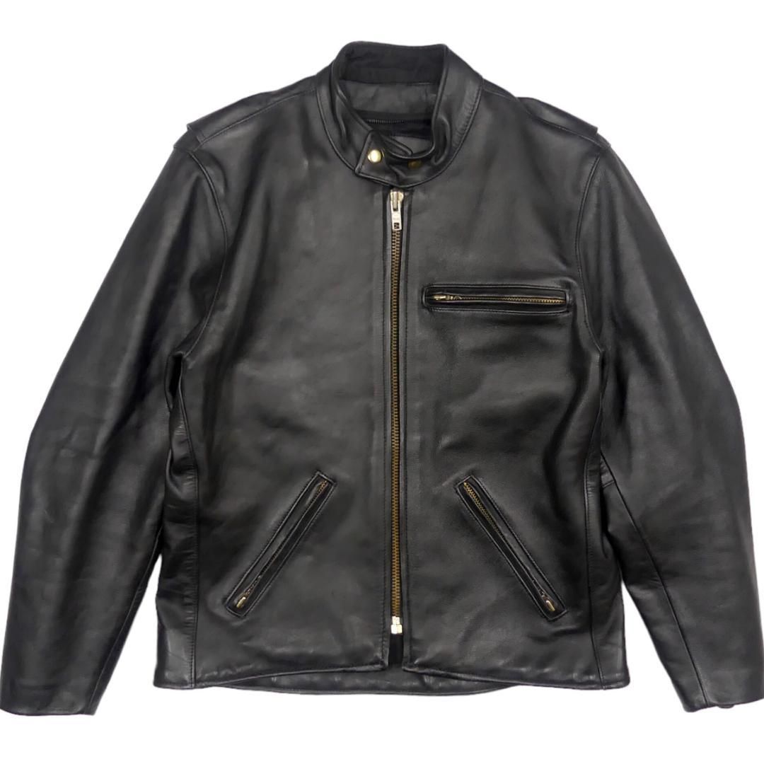 ERBO ライダーズジャケット 肉厚 ライダースジャケット 本革 シングル メンズ XL 黒 HH9160 - メルカリ