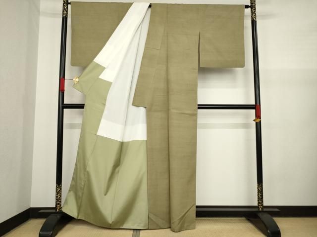 平和屋着物□極上 色無地 お召地 鳥の子色 高島屋扱い 逸品 未使用