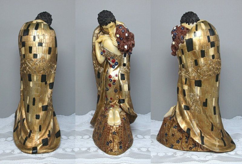 クリムト　接吻　レプリカ グスタフ・クリムト 接吻 4号 立体複製名画 美術品 レプリカ