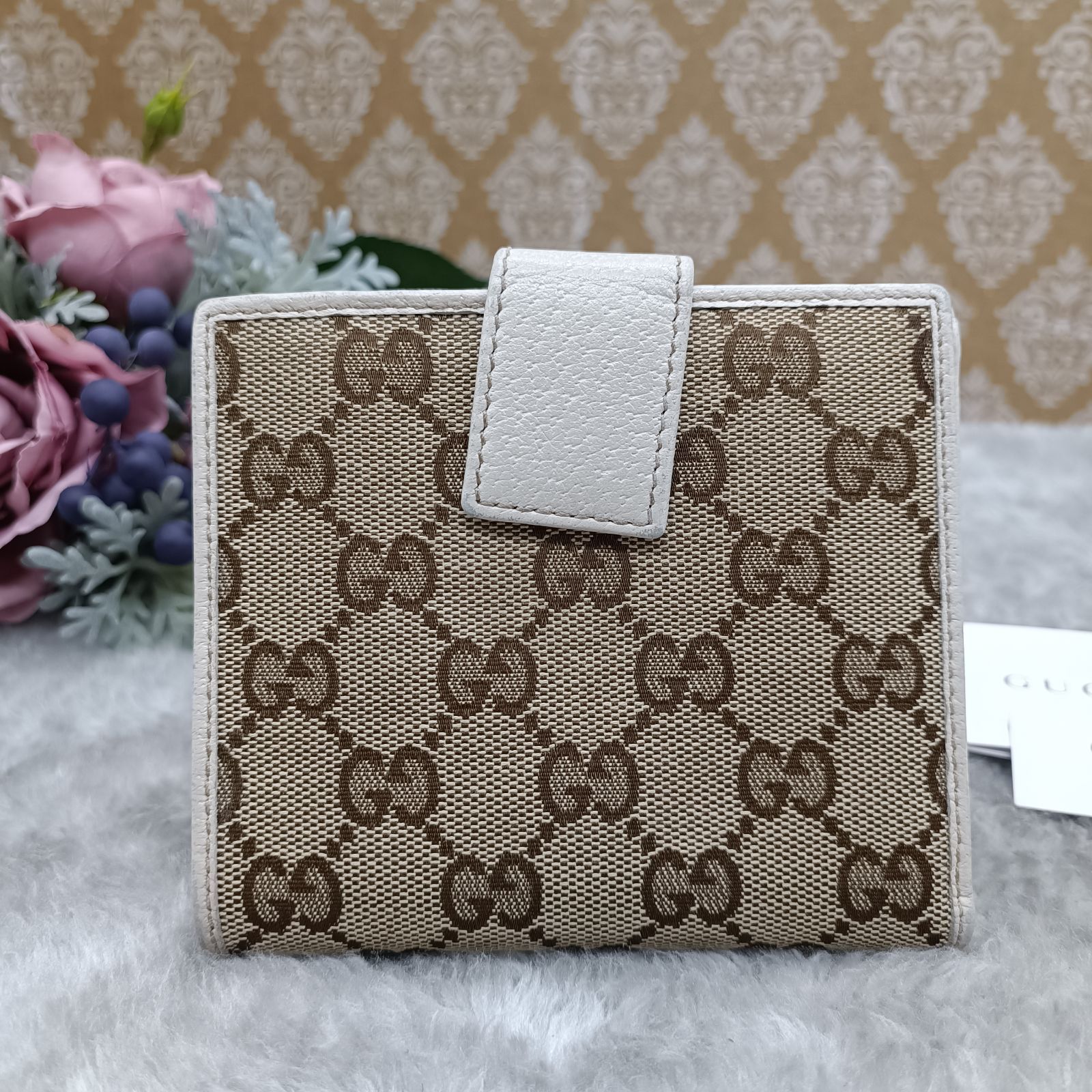 美品】GUCCI 二つ折り財布シェリーライン プリンシー GGレザー