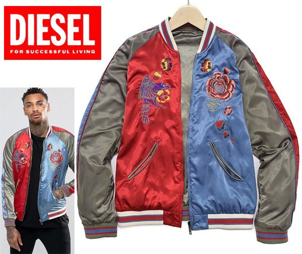 DIESEL オリーブグリーン スカジャン S DIESEL / ディーゼル 16SS BOMBER WILD SPIRIT 1978