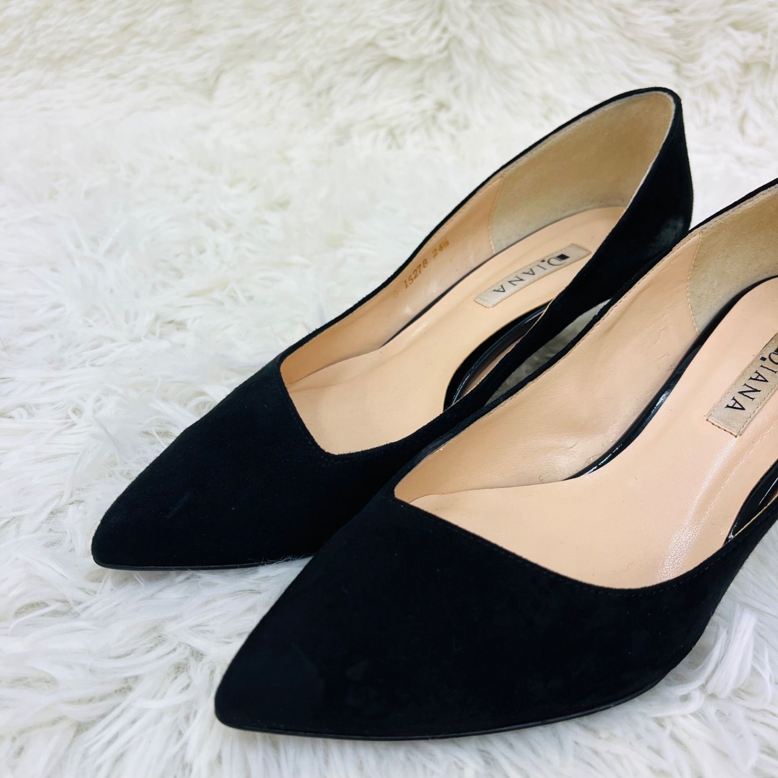 DIANA DIANAスエードパンプス ブラック 24.0㌢ ブラックスエード