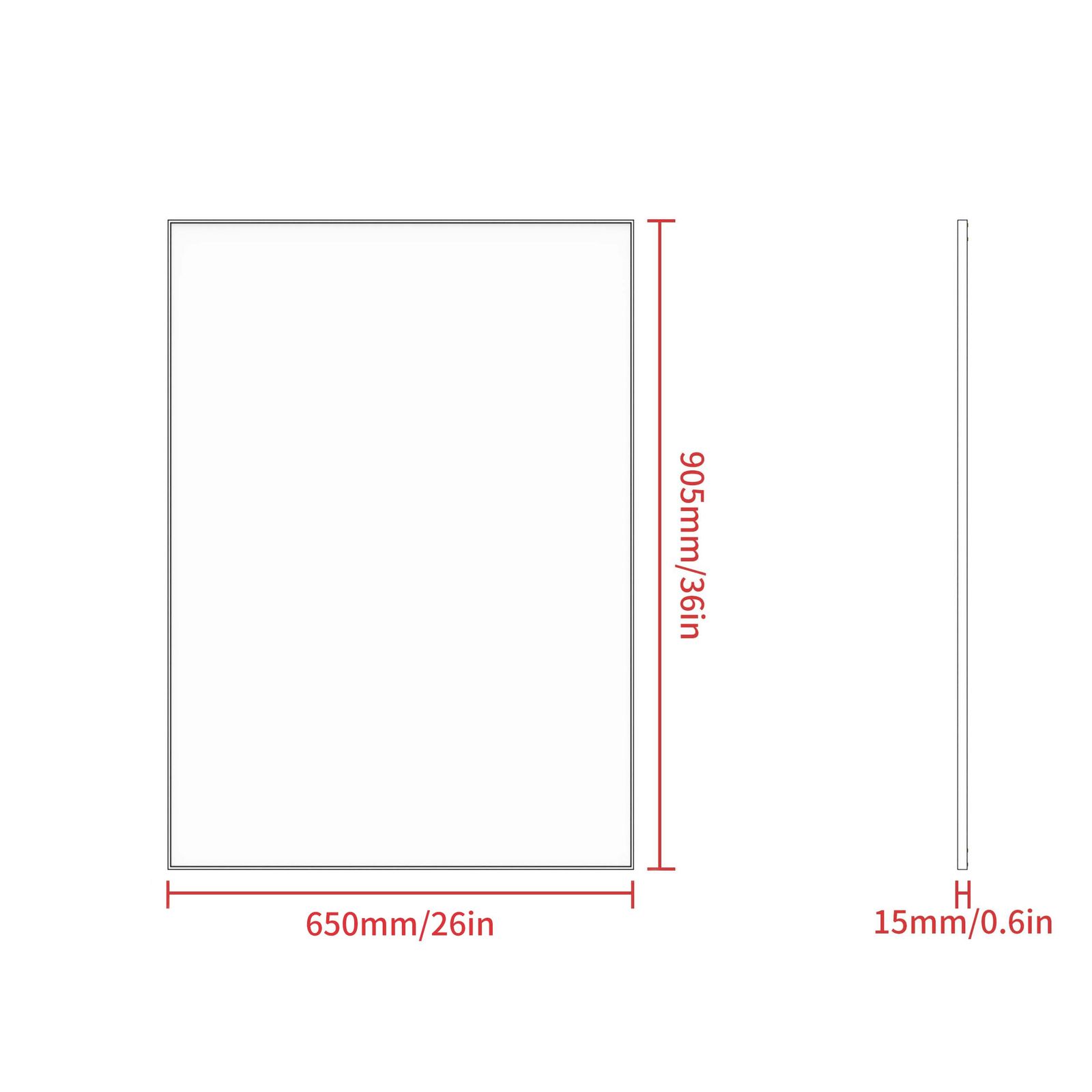 ANYHI 浴室の 玄関 の寝室のための長方形の壁ミラー 90.5 x 65 cm 黒い金属によって組み立てられるミラー 壁に取り付けられた横の|縦の壁のための現代黒い浴室鏡