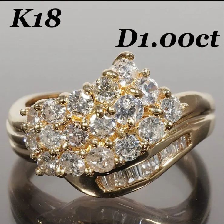 ダイヤ リング K18 ダイヤモンド 1.00ct K18!!1.00ct!!□天然 ダイヤ リング K18 ダイヤモンド 1.00ct K18!!1.00ct!!□天然