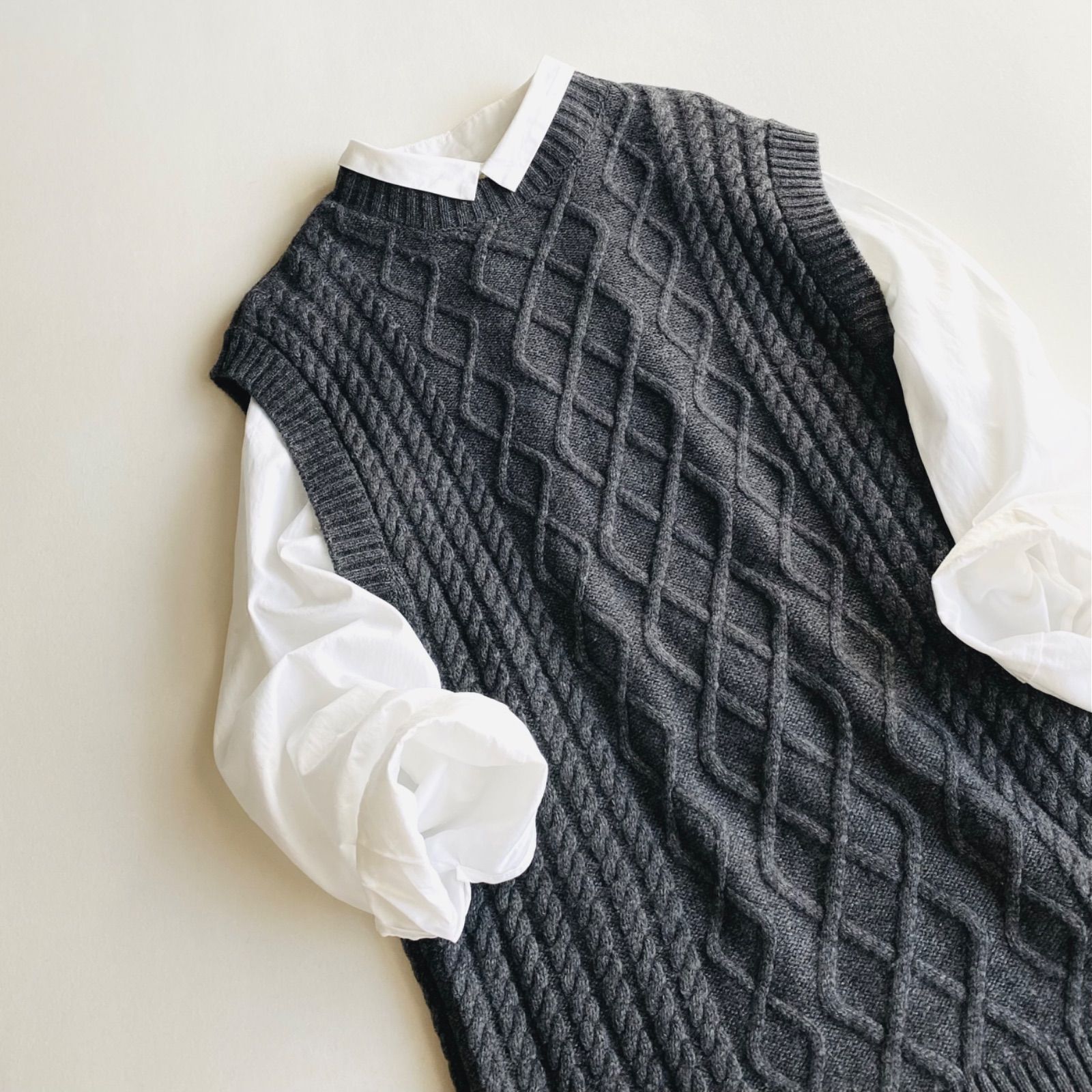 UNITED ARROWS ユナイテッドアローズ ウール カシミヤ ケーブル ニット