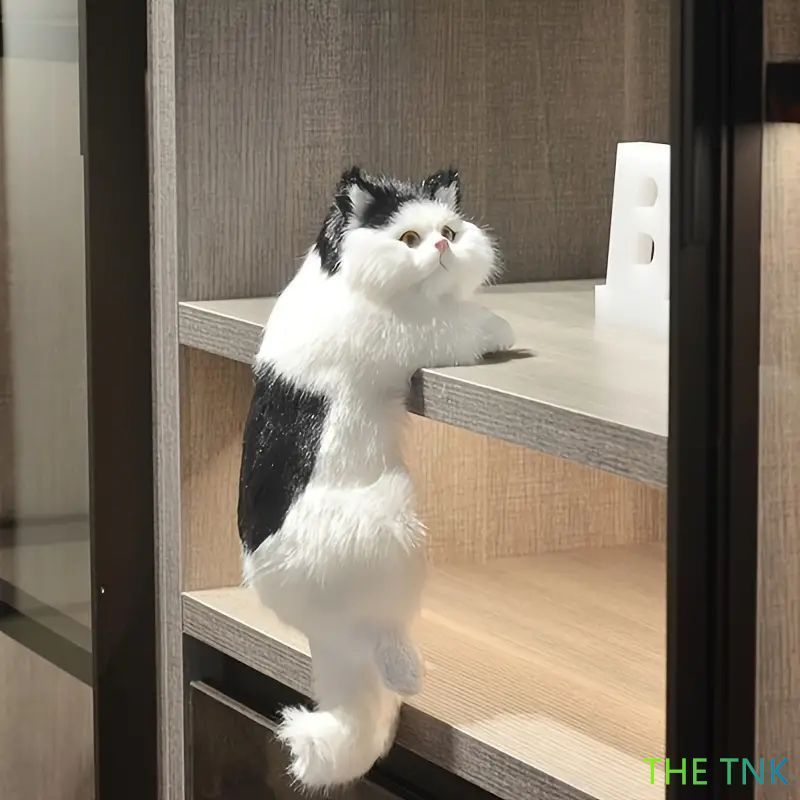 新品未使用 手作りの猫のぬいぐるみペットは、家の装飾やクリエイティブなギフトとして使えます。サイズは30.0*19.99*15.01cmで、重さは160gです。 kkk