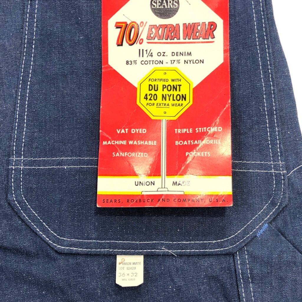 デッドストック 60年代 USA製 Sears シアーズ デニム オーバーオール