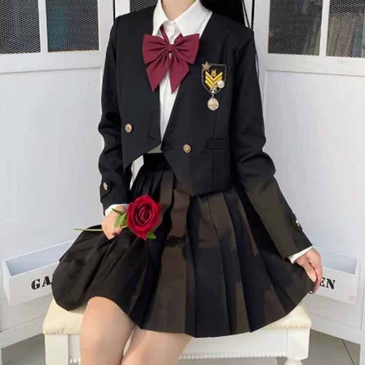 卒業式スーツ ブレザー 入学式スーツ 入学式 シャツ 4点セット 学生服 蝶タイ スーツ プリーツスカート フォーマルスーツ 女子学生制服 制服 高校生制服 卒園式 卒業式 発表会 コスプレ制服 nagin595935