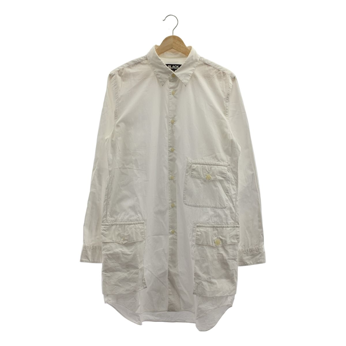 BLACK COMME des GARCONS | ブラックコムデギャルソン | 2020AW | マルチポケット コットン ロングシャツ | L | ホワイト | メンズ