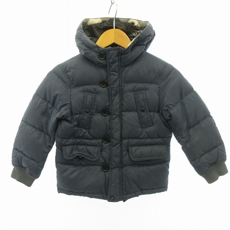 バーバリーキッズチルドレンノバチェックダウンジャケットフード付き