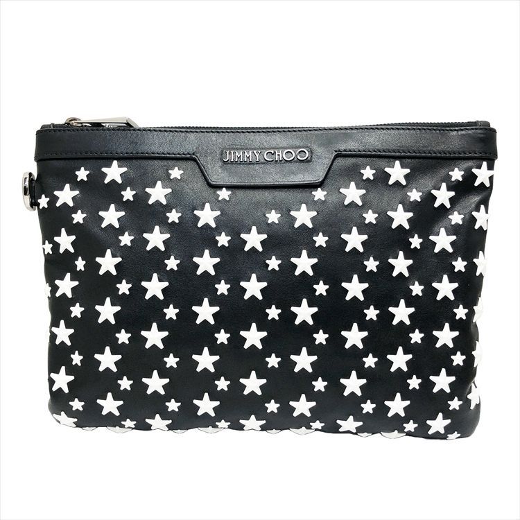 JIMMY CHOO ジミーチュウ DEREK スタースタッズ デレック セカンドバッグ クラッチバッグ ブラック ホワイト 183DEREK|S.ENL