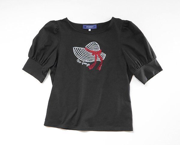 M'S GRACY 黒 リップスティック柄 ドレス 42 M´S GRACY 黒 リップスティック柄 ドレス 42
