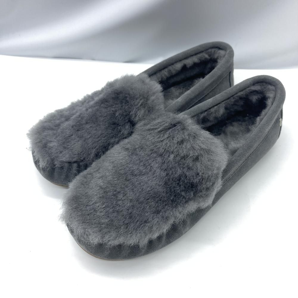 中古】EMU AUSTRALIA モカシンシューズ チャコールグレー サイズ