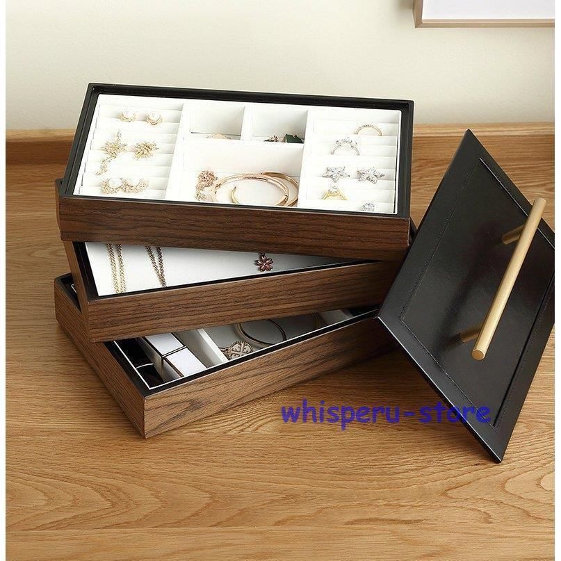 【新品・定価2万8千円】木製アクセサリーケース ブラウン 4段 4段ジュエリーボックス ブラウン 新品・定価2万8千円】木製