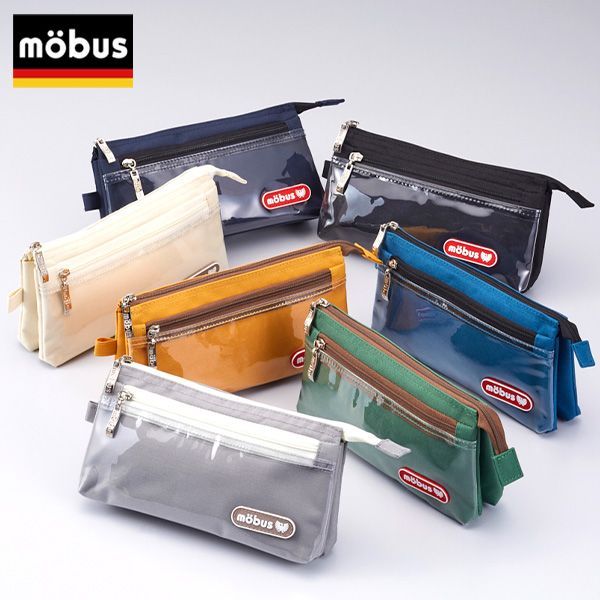 【匿名】ペンポーチ モップ ネイビー】 ペンケース mobus モーブス クリア4ポケット ペンポーチ