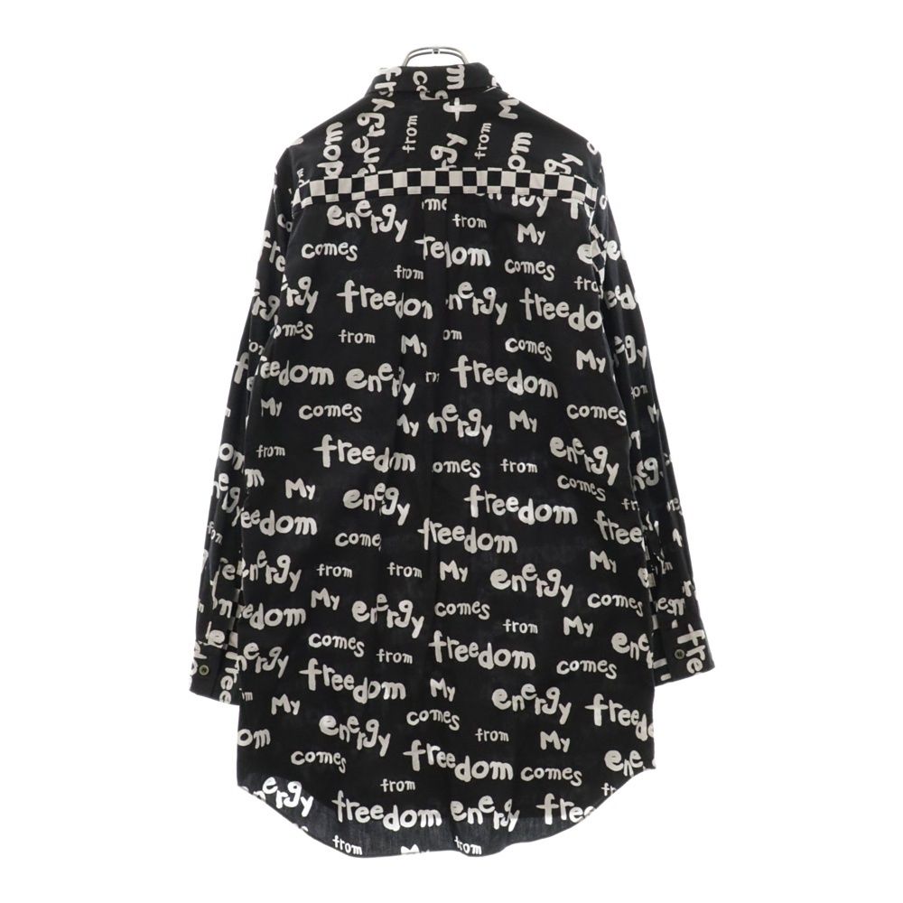 BLACK COMME des GARCONS ブラックコムデギャルソン 19AW My Energy Comes from Freedom 総柄 ブロックチェック切替 レギュラーカラー 長袖シャツ ブラック 1D-B022 BLACK COMME des GARCONS (ブラックコムデギャルソン) 19AW My Energy