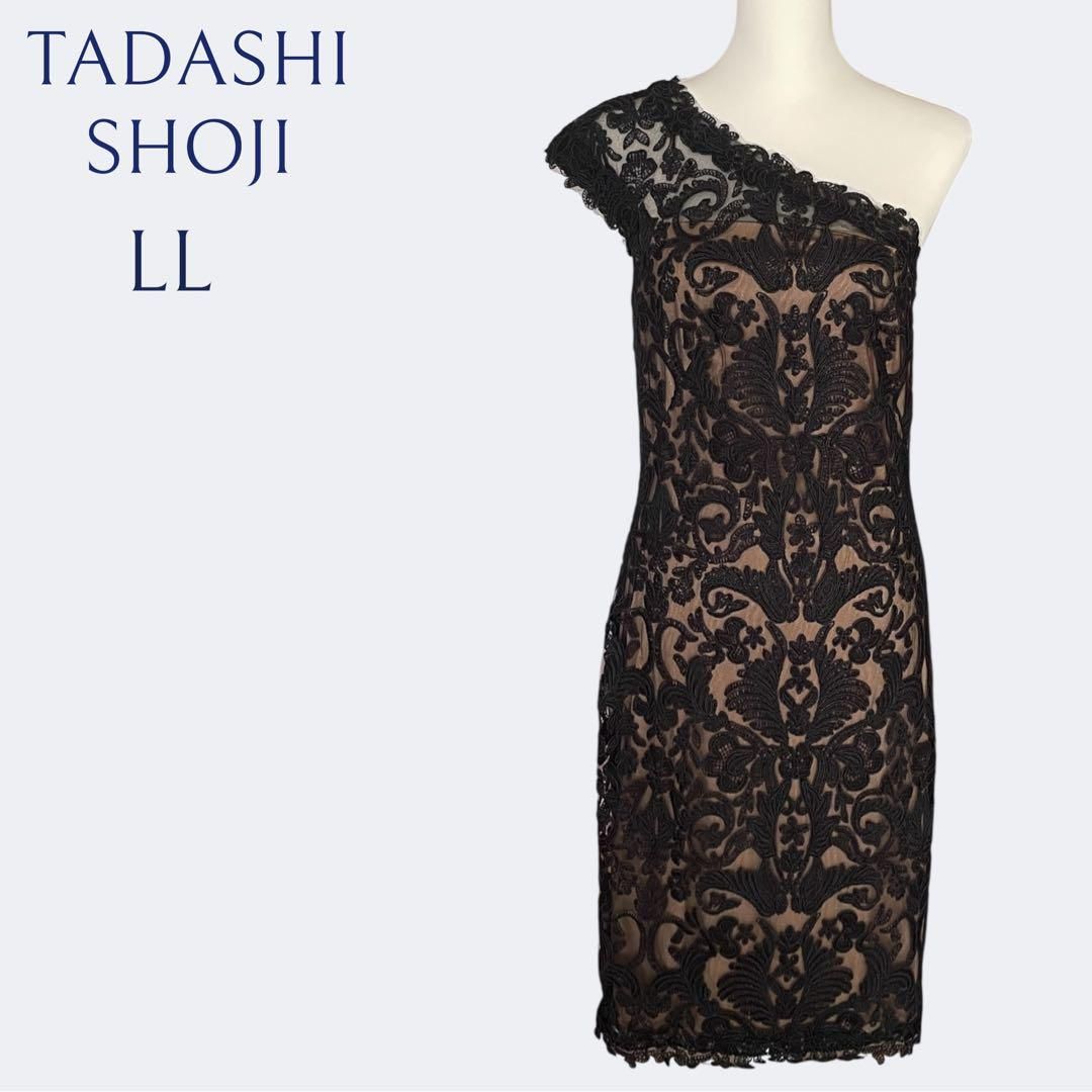 美品 タダシショージ ワンピース 総レース　刺しゅう　ドレスワンピース 新品◇TADASHI SHOJI タダシショージ 上品ブラックお花刺繍の総レース