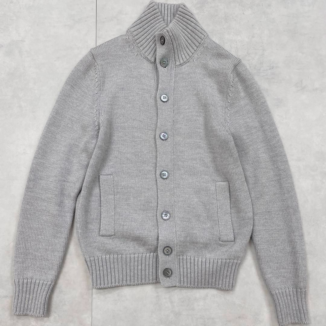 美品】ZANONE ザノーネ カーディガン スタンドカラー 46 ダーク