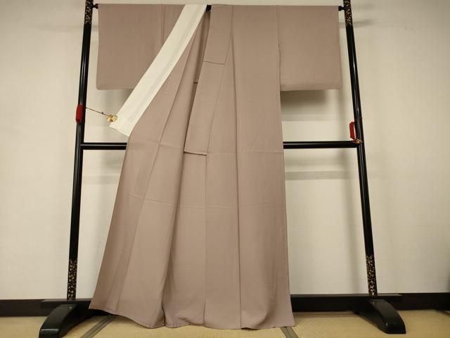 平和屋着物 夏物 色無地 絽 白茶色 正絹 AABA6602jd