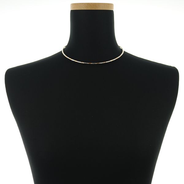 コンビカラー オメガ チェーンネックレス 42cm K18WG/PG/ワイヤー  