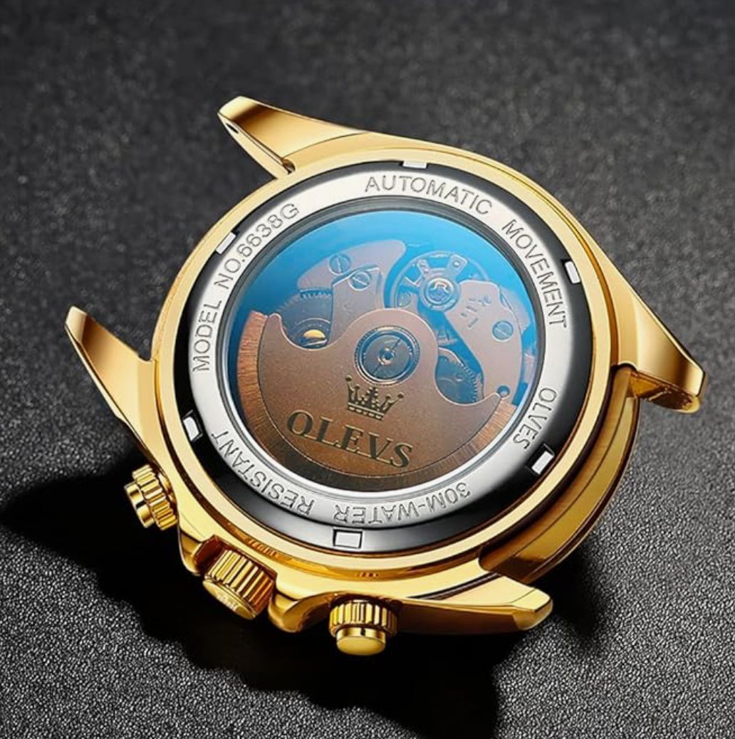 OLEVS 自動巻き 腕時計 シルバー/ゴールド Amazon.co.jp: OLEVS うで時計 メンズ ゴールド 人気 腕時計