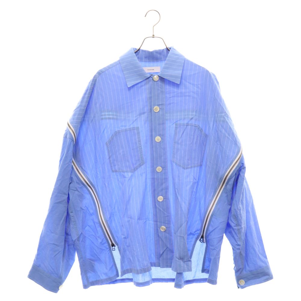 FACETASM (ファセッタズム) STRIPED ZIPPER SHIRT ストライプ ジッパー