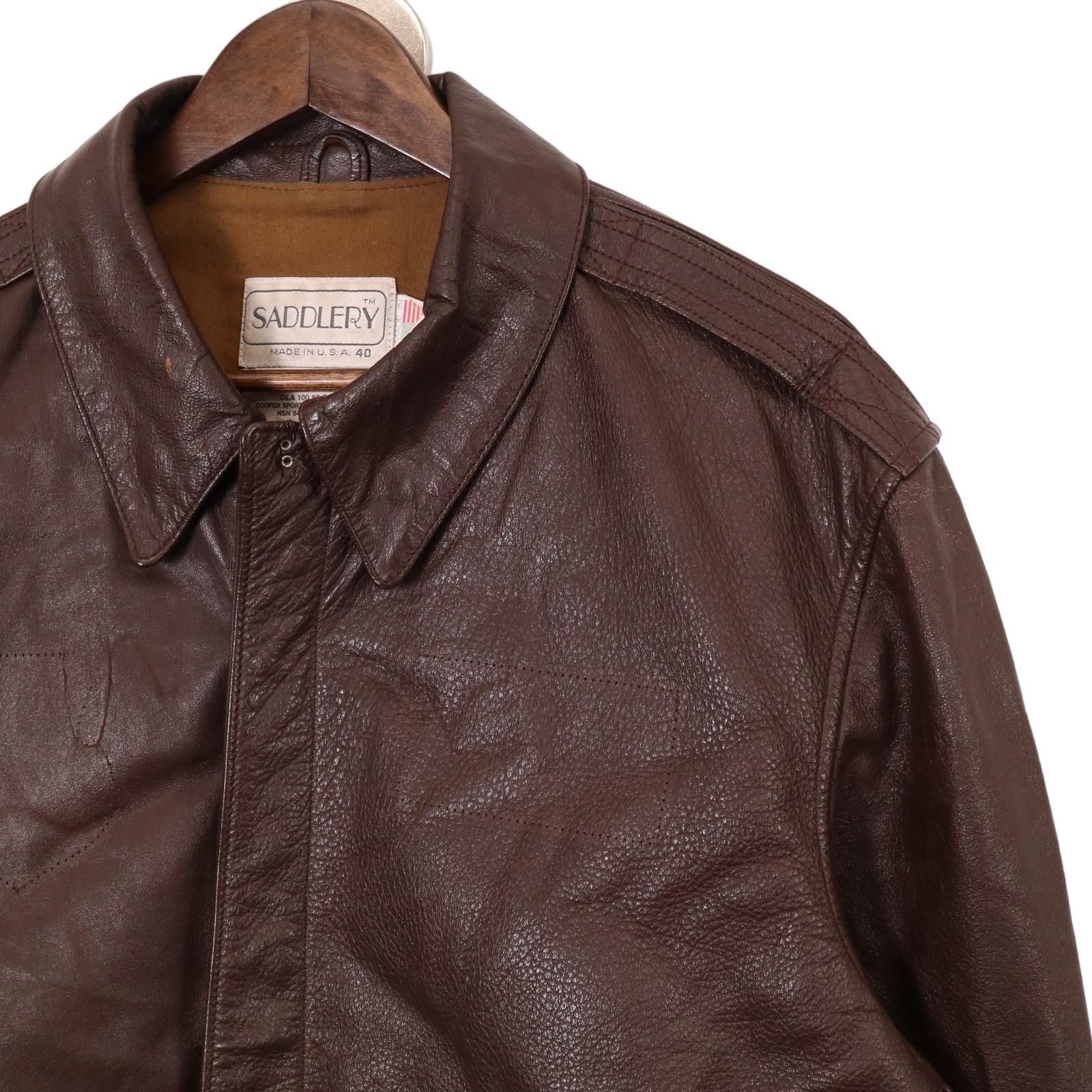 80年代 USA製 SADDLERY A-2 レザーフライトジャケット