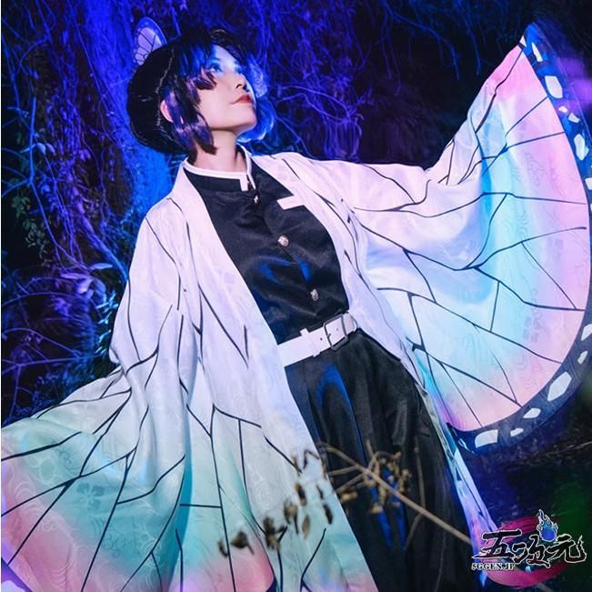 三分妄想 鬼滅の刃 コスプレ 胡蝶しのぶ 衣装 ウイッグ 追加可