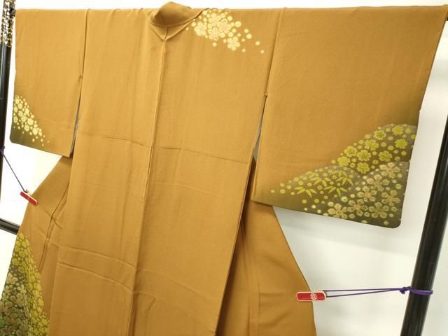 平和屋着物○十日町 名門 滝泰謹製 訪問着 絞り 辻が花 暈し染め 金彩  