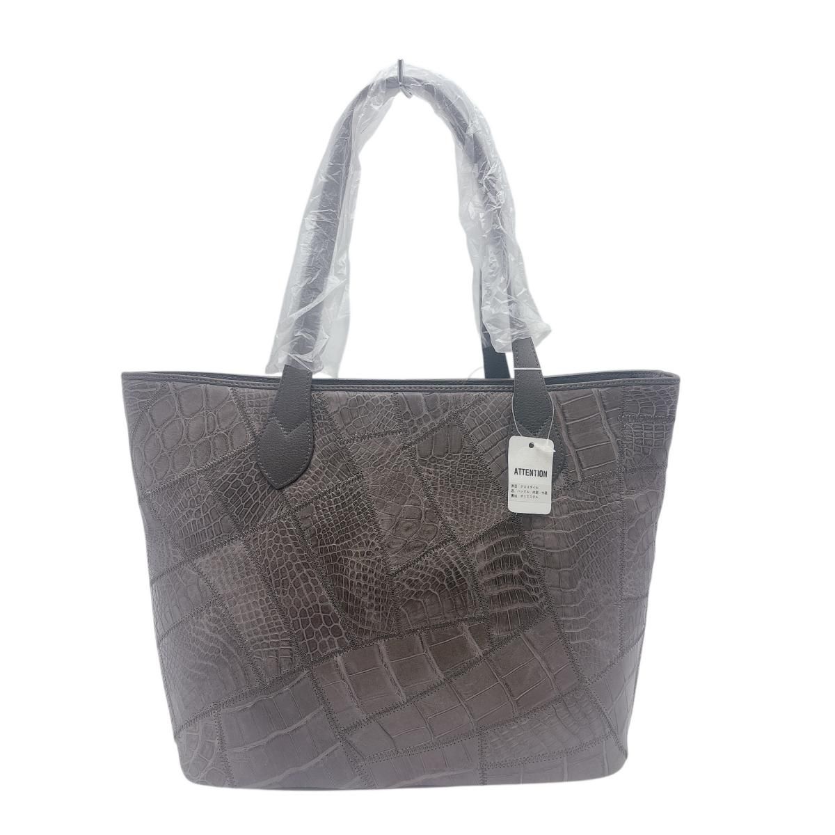 クロコダイル LB-7001 トートバッグ ネイビー  CROCODILE パッチワーク 天ファスナー クロコダイル LB-7001 トートバッグ ネイビー CROCODILE パッチワーク