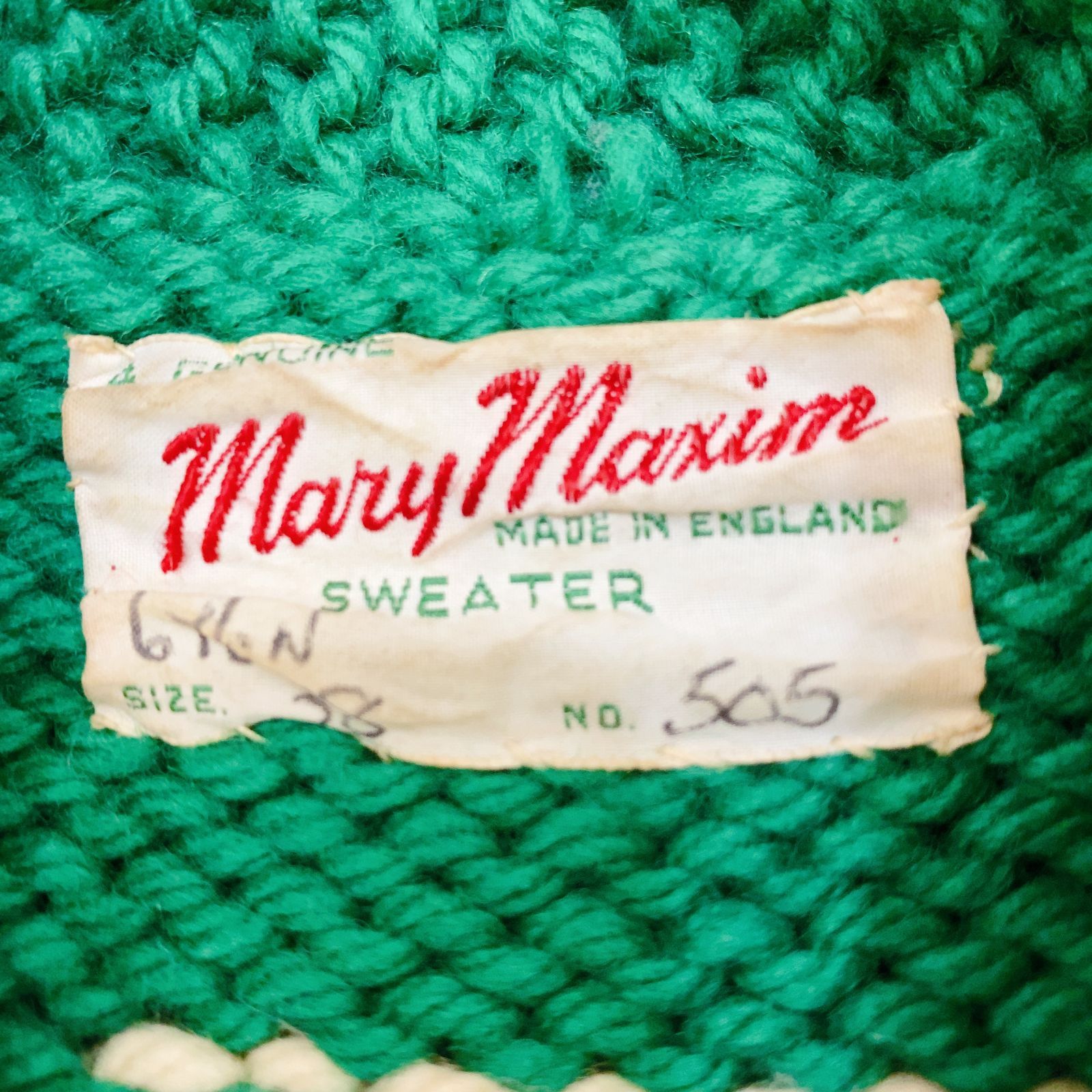 50S 60S Mary Maxim カラー カウチンセーター ジップアップ ニット ジャケット 38 M グリーン 緑 ターゲット柄 ヴィンテージ カウチン カーディガン メンズ