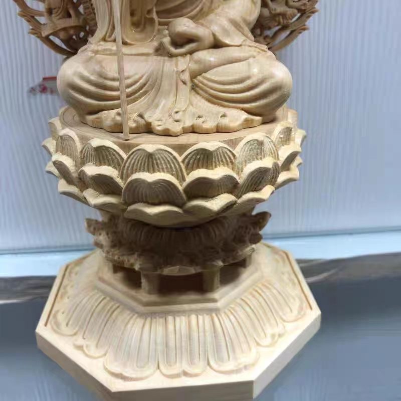 精密雕刻 木彫仏像 地蔵菩薩 仏教美術 地蔵菩薩座像 総高28cm - メルカリ