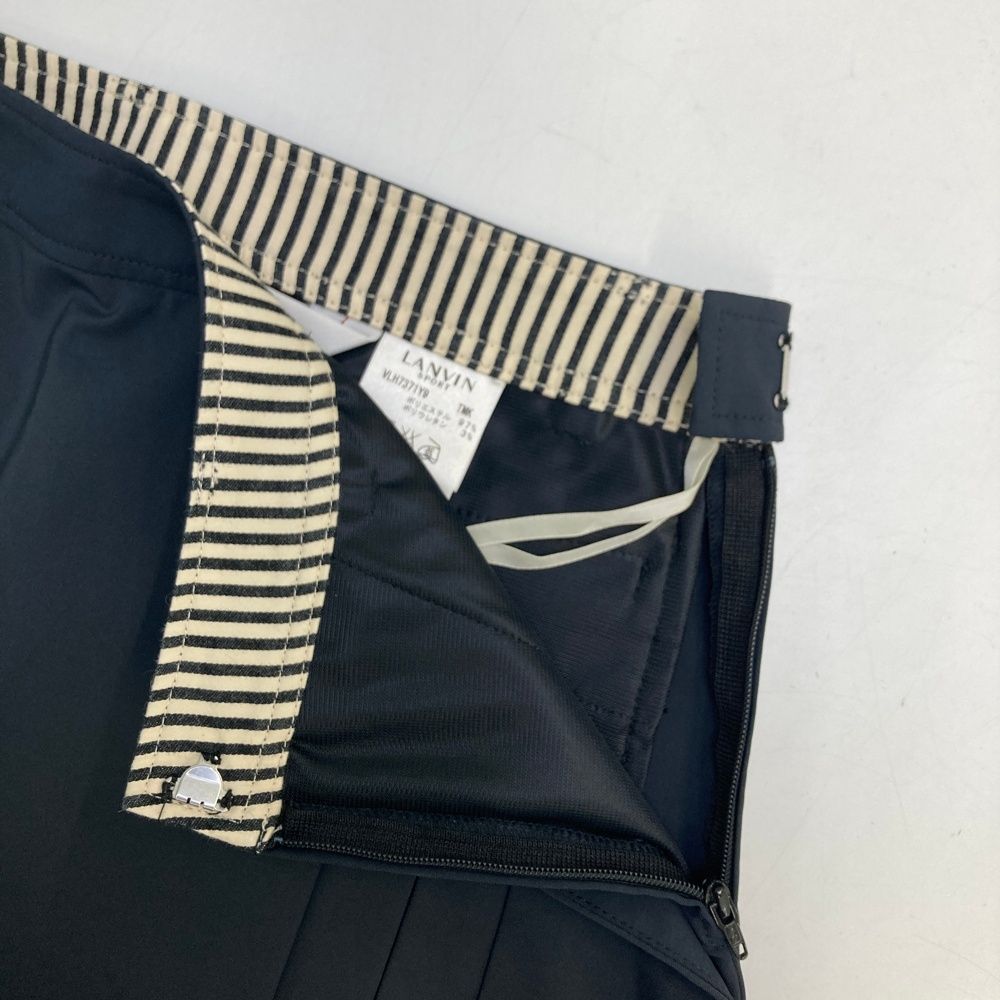 ランバンスポール ゴルフ フロントプリーツスカート 黒 ランバン