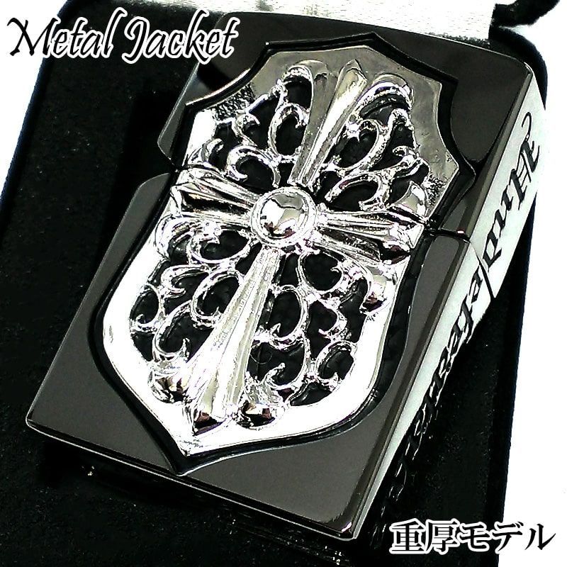 ZIPPO メタルジャケット 超重厚 ジッポ ライター ブラックニッケル 