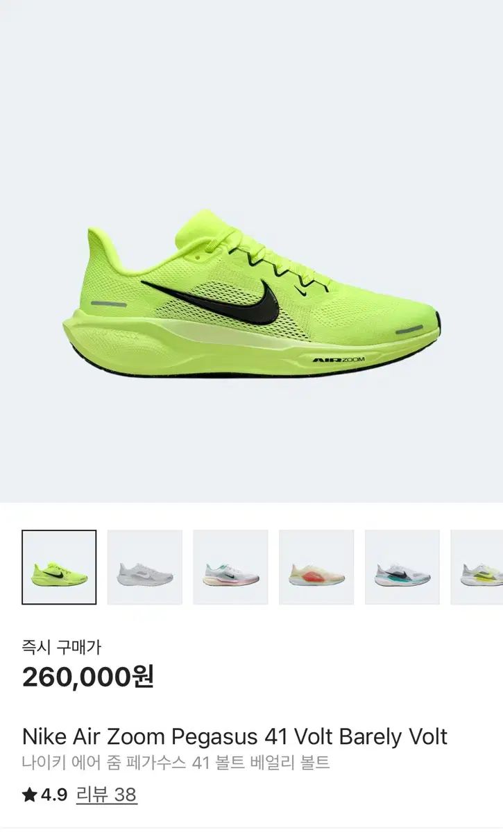 NIKE ナイキ ペガサス 41 ボルト 270