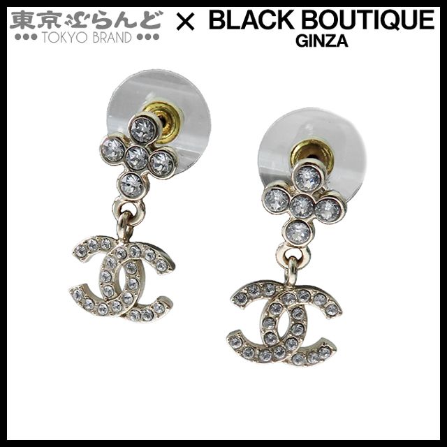 シャネル CHANEL ココマーク クロス ストーン ピアス B23A