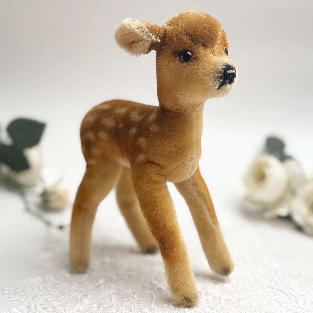 シュタイフ★Fawn 22cm★モヘアのバンビ/小鹿/シカ★ヴィンテージ 送料無料☆シュタイフ☆Fawn 22cm☆モヘアのバンビ/小鹿/シカ