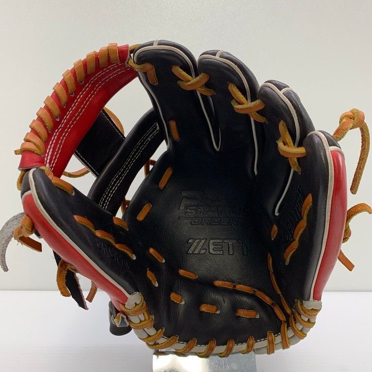 中古品 ゼット ZETT プロステイタス オーダー 軟式 内野手用グローブ 296型  バンぶる君刺繍有り 5403 中古品 ゼット ZETT プロステイタス オーダー 軟式 内野手用