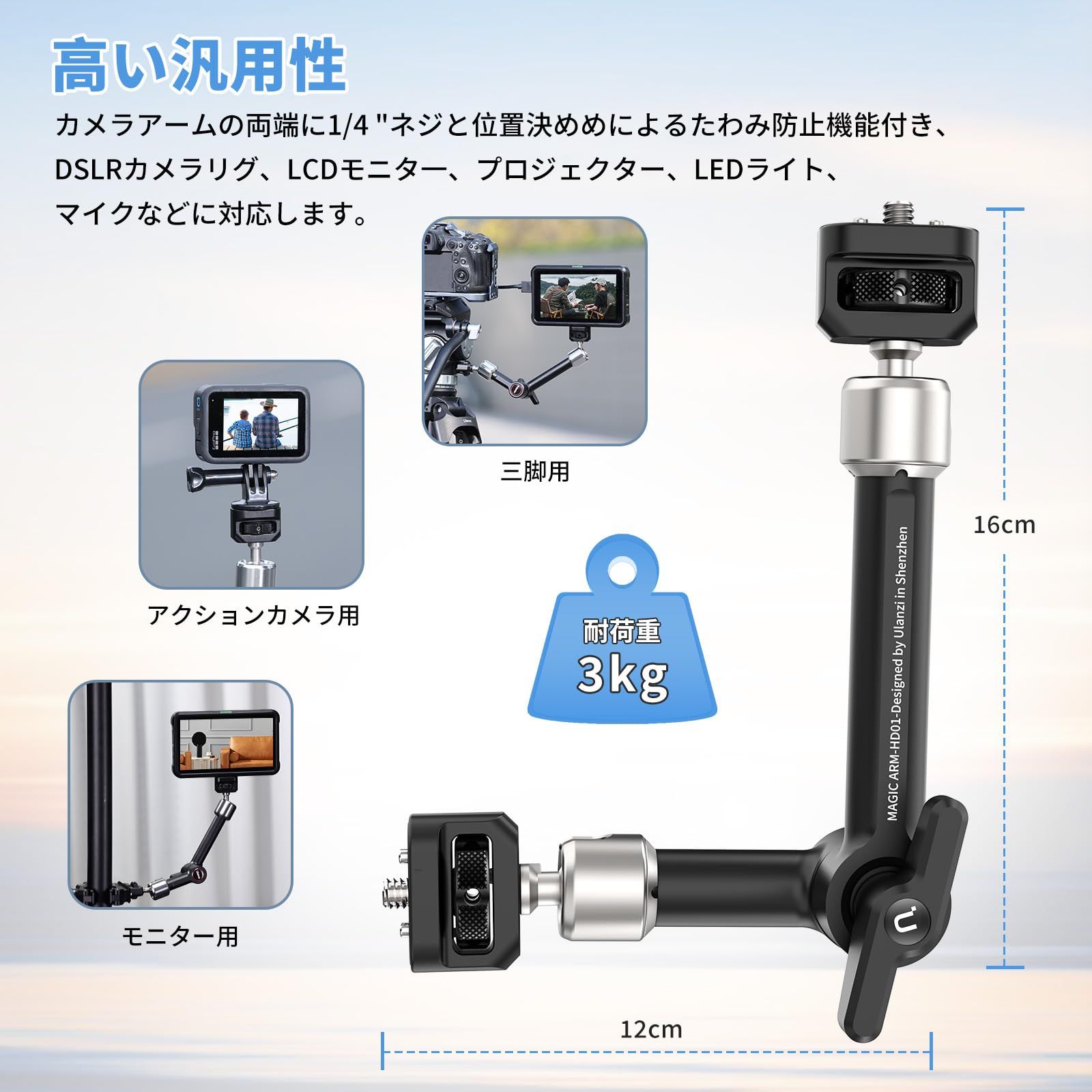 360度回転ボールヘッド