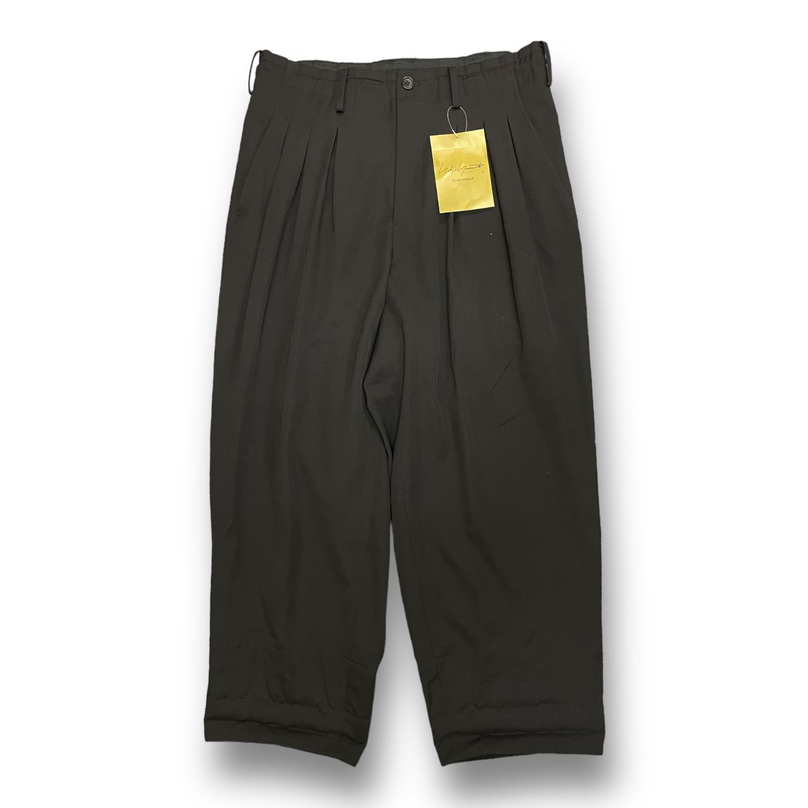 定価81400円 未使用 Yohji Yamamoto POUR HOMME 23SS 12タックフラップパンツ スラックス ウールギャバ  ヨウジヤマモトプールオム HZ-P32-100 2 56560A - メルカリ