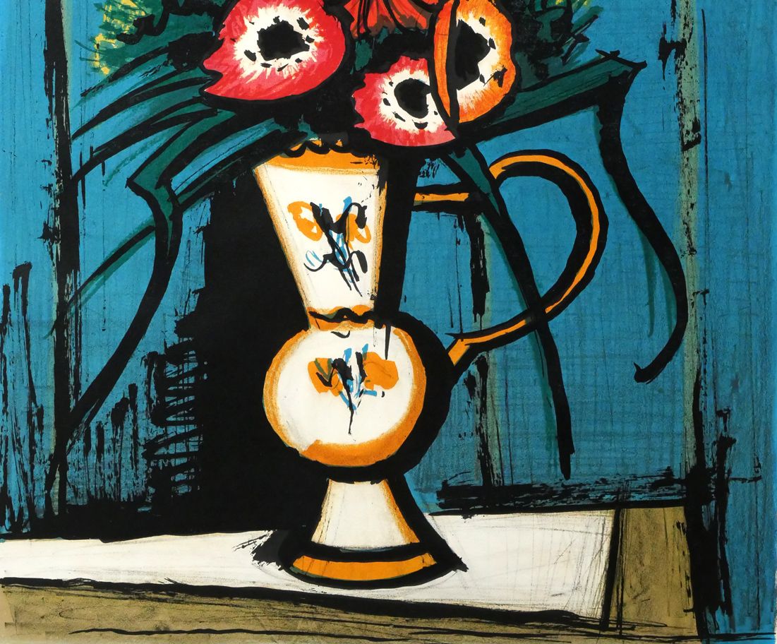 ベルナール ビュッフェ  リトグラフ ベルナール・ビュッフェ（Bernard BUFFET）「踏切」リトグラフ