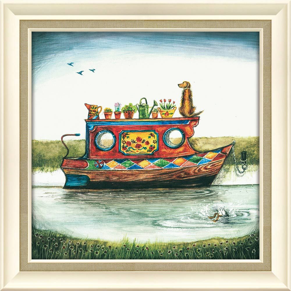 絵画 ジョー ラム「アーチン」 額入り 壁に飾る かわいい 犬 の絵 額