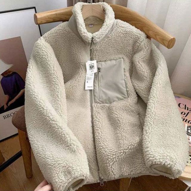 厚手 ボアコート ハイネック ジップアップ ボア ボアフリース