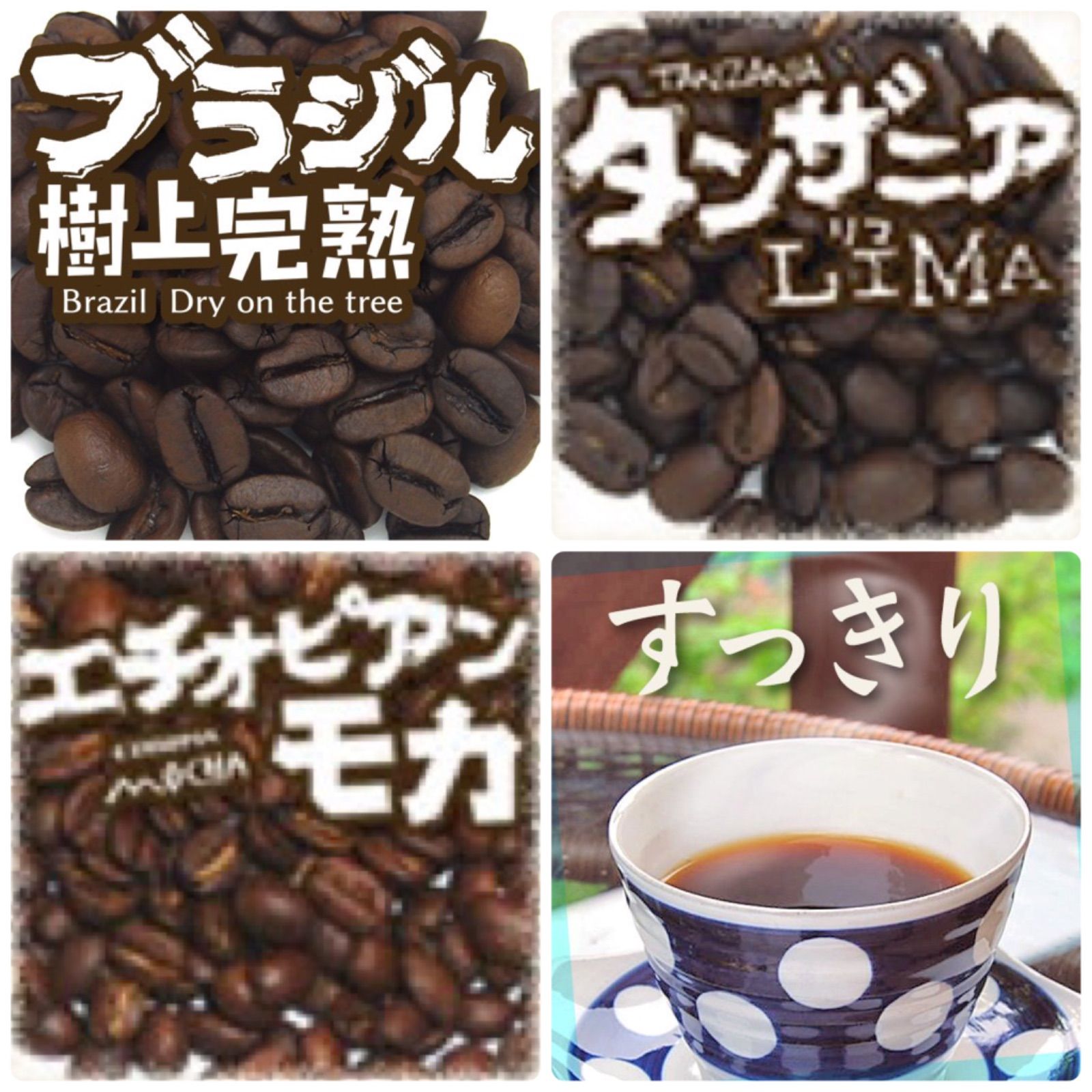 おすすめコーヒーセット『すっきり風味』3種各100g【送料込み】（ネコポス配送）　炭火焙煎　コーヒー　南蛮屋